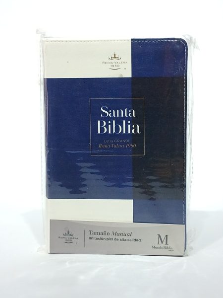 Santa Biblia Reina-Valera 1960. Letra grande 12 puntos. Blanco Azul