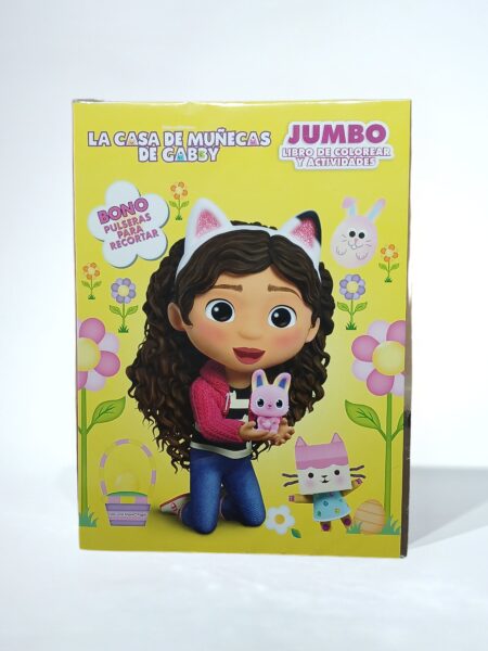 La casa de muñecas de Gabby. JUMBO Libro de colorear y actividades. Pulsera conejos