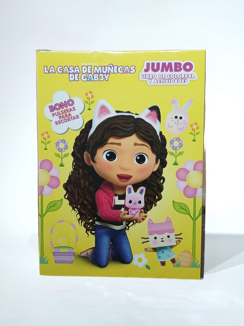 La casa de muñecas de Gabby. JUMBO Libro de colorear y actividades. Pulsera conejos